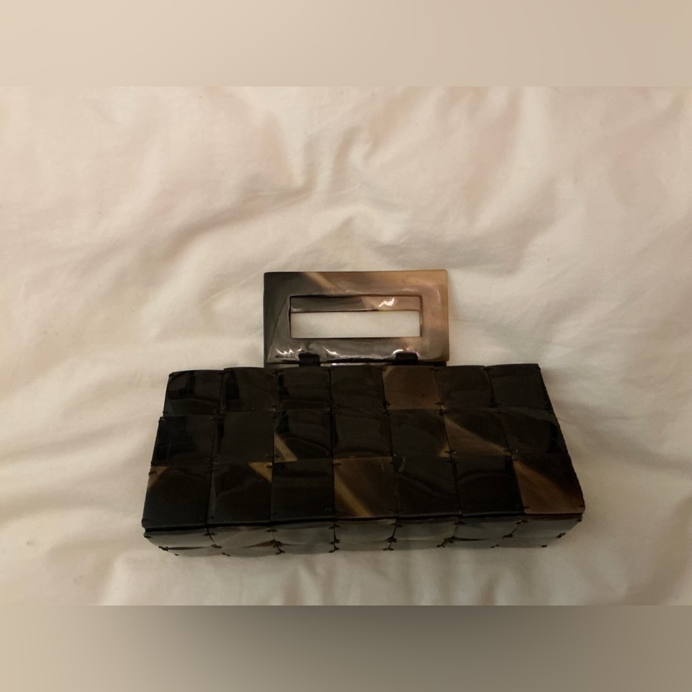 Tortoiseshell Square Block Small Handbag - image 1